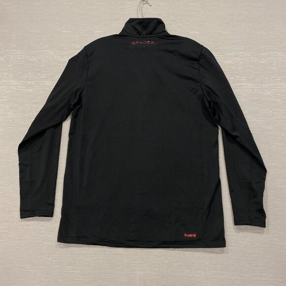 SPYDER 1/4 Zip Shirt Mens Medium Black Base Layer Quick Dry Pullover - Picture 5 of 13